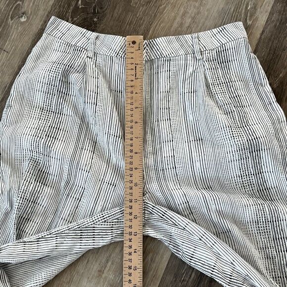OPEN EDIT Relaxed Fit Linen Blend Pants Size Small Striped Tailored Trousers - Picture 8 of 16